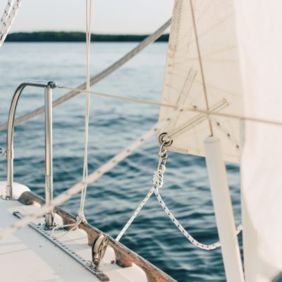sailboat on water, a couple living their midlife dream